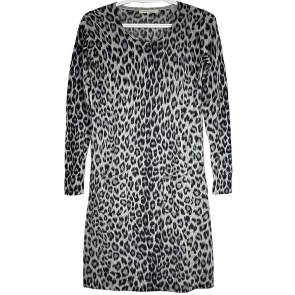Gerard Darel Leopard Print Knitted 100% Wool Dress size 1